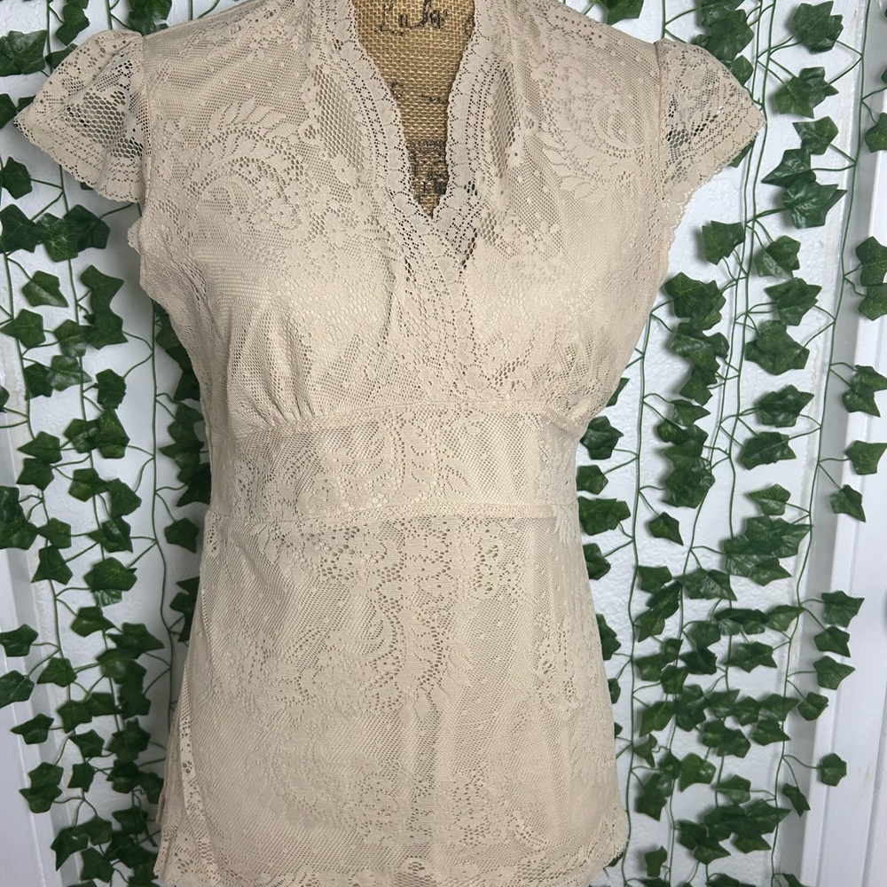 Elegant Cream Lace Top